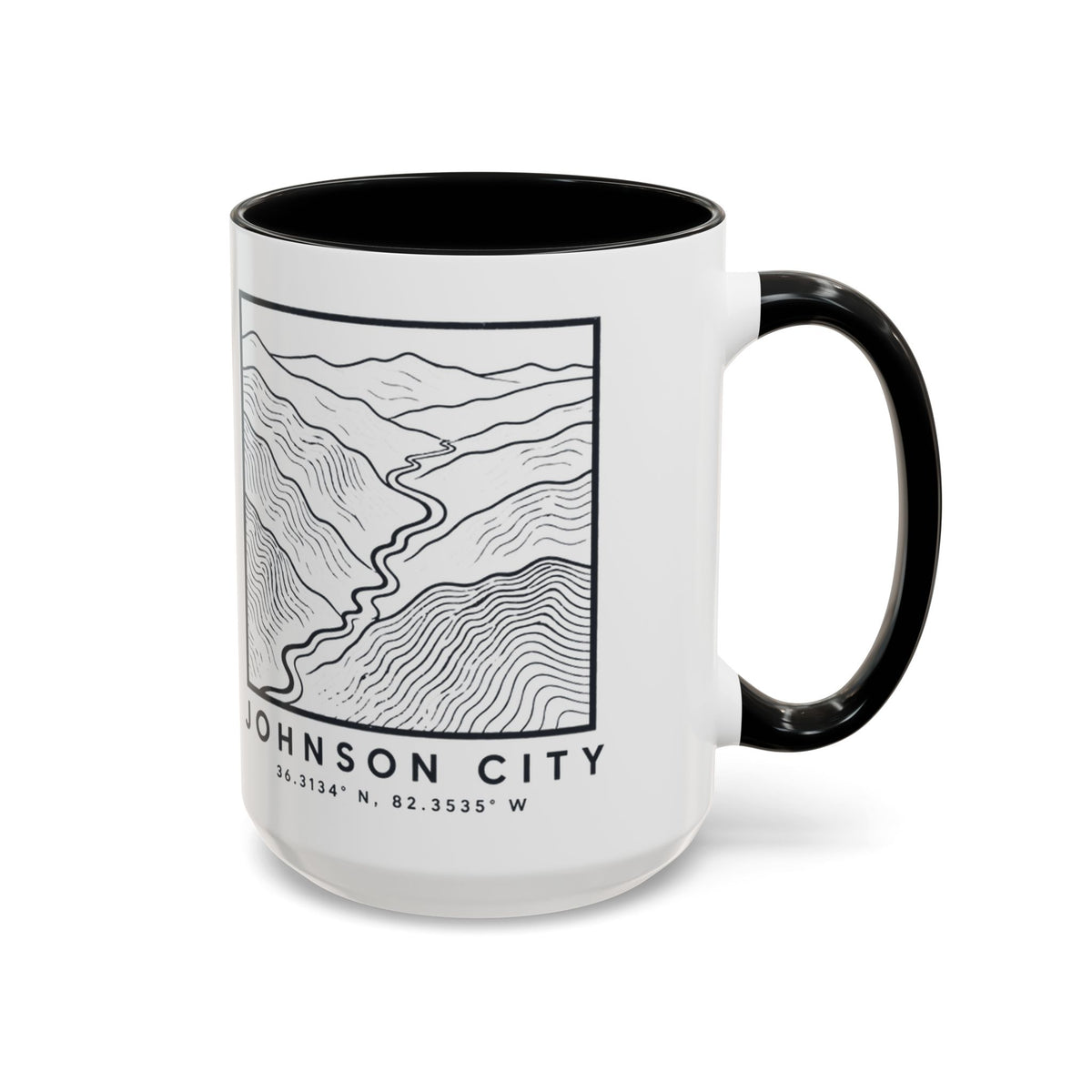 Johnson City Topo Map Accent Mug