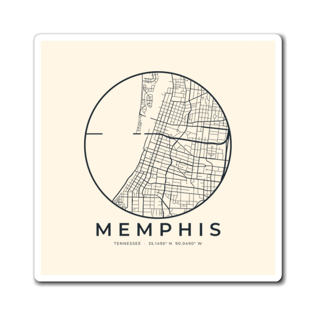 Memphis Street Map Magnet