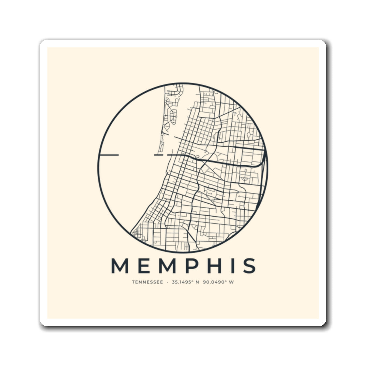 Memphis Street Map Magnet