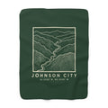 Johnson City Topo Map Sherpa Blanket (Forest Green)