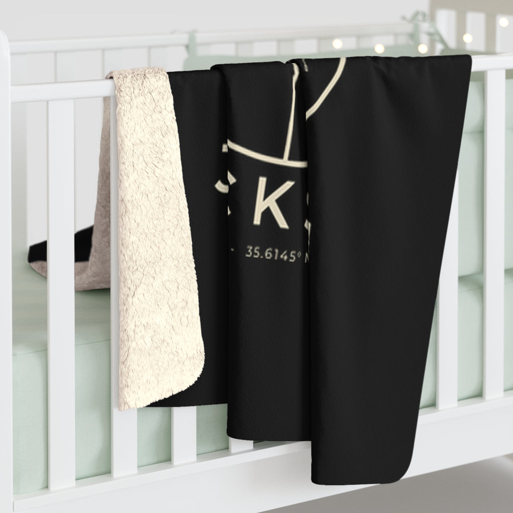 Jackson Street Map Sherpa Blanket (Black)