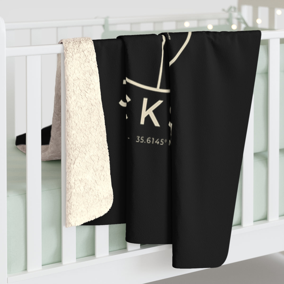 Jackson Street Map Sherpa Blanket (Black)