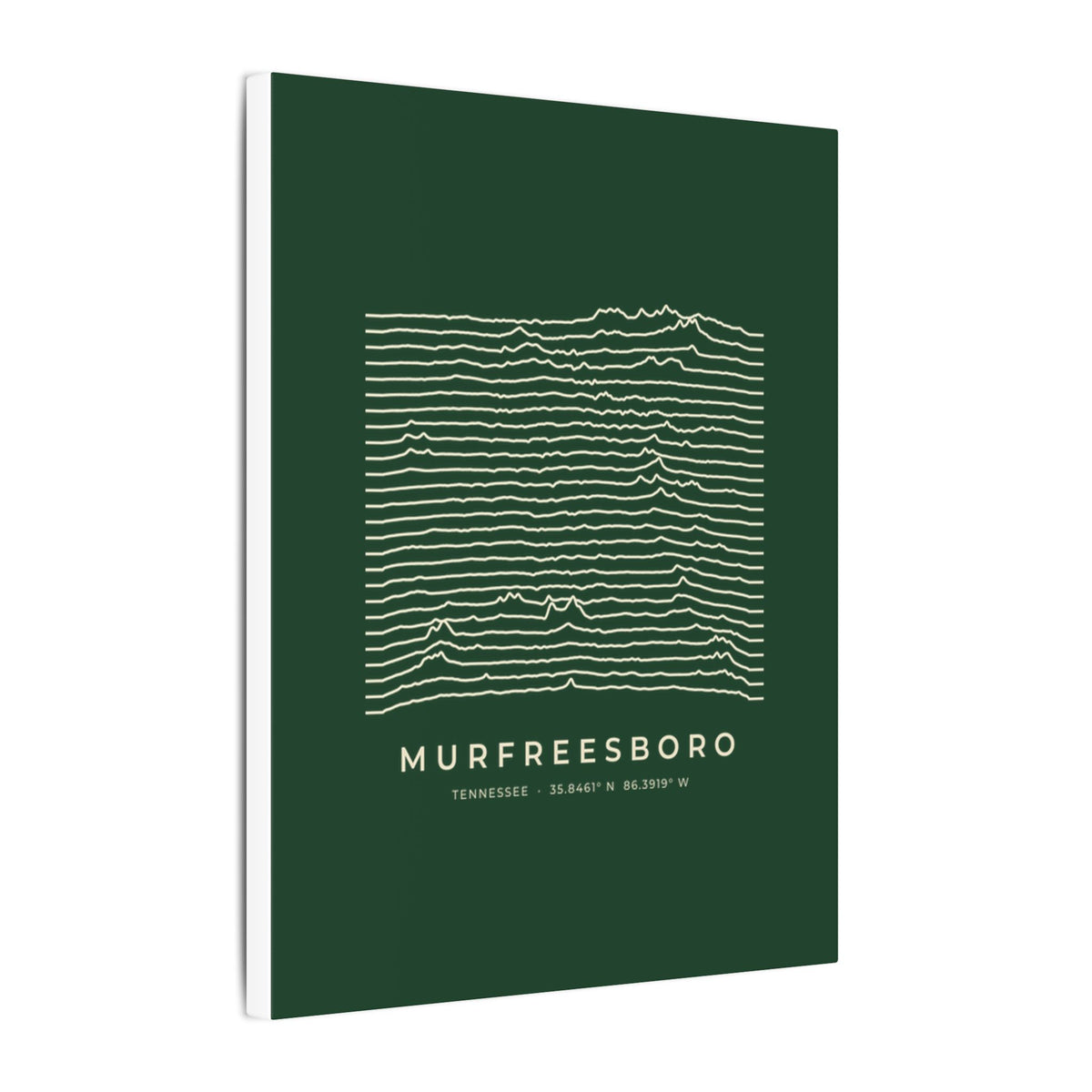 Murfreesboro Ridgeline Canvas Print (Forest Green)