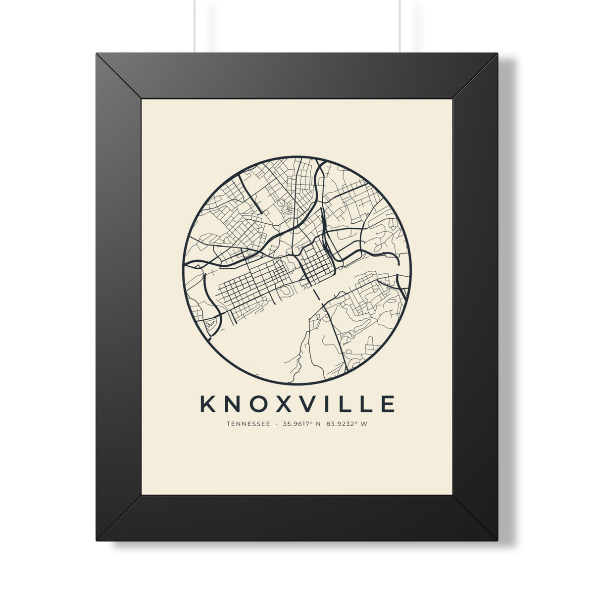 Knoxville Street Map Framed Print