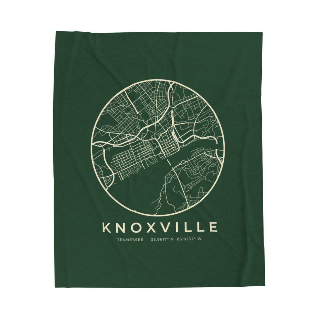 Knoxville Street Map Blanket (Forest Green)