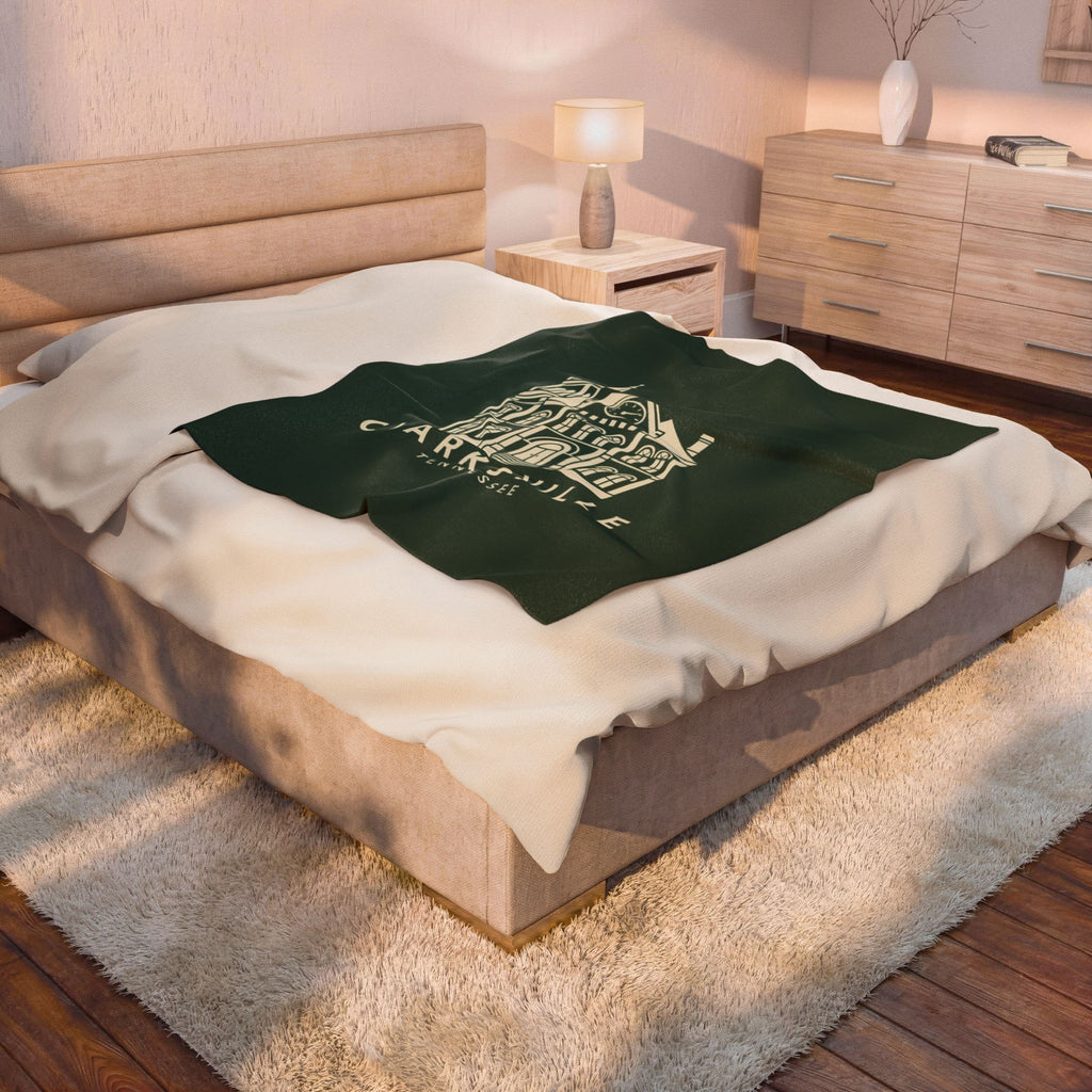 Clarksville Customs House Blanket (Forest Green)