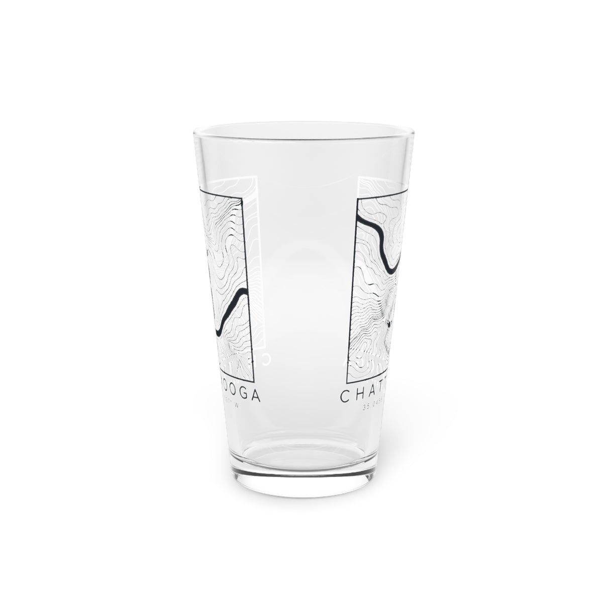 Chattanooga Topo Map Pint Glass