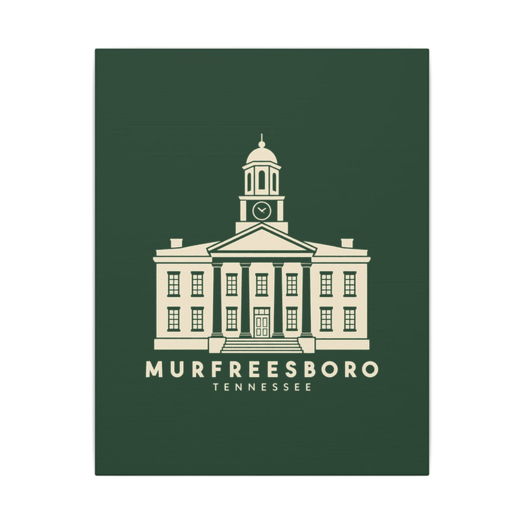Murfreesboro Rutherford County Courthouse Canvas Print (Forest Green)