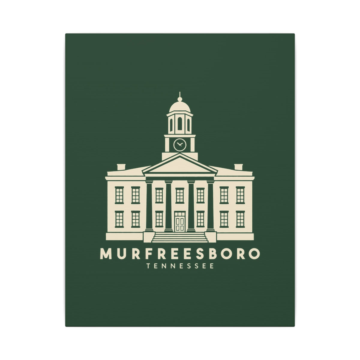 Murfreesboro Rutherford County Courthouse Canvas Print (Forest Green)