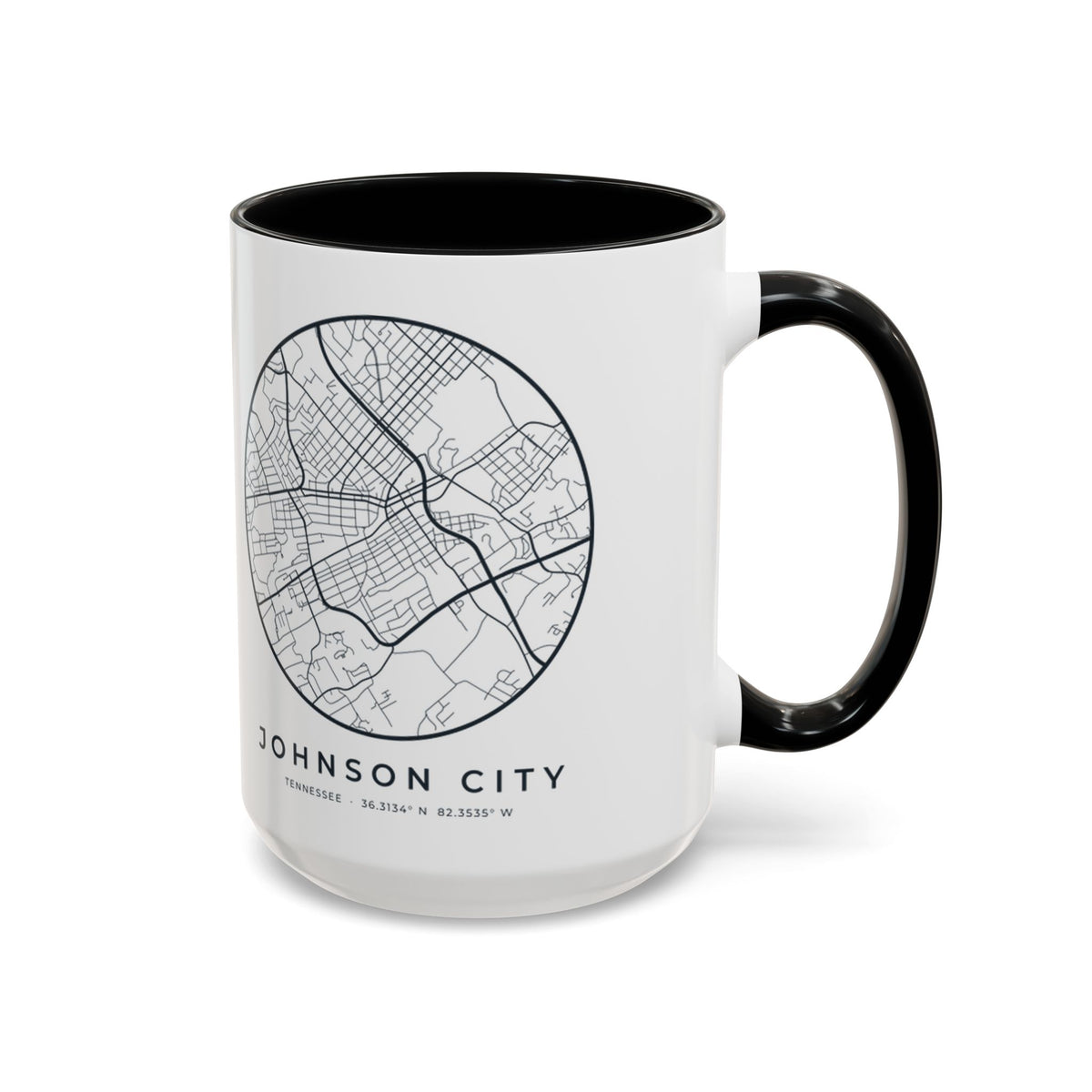Johnson City Street Map Accent Mug