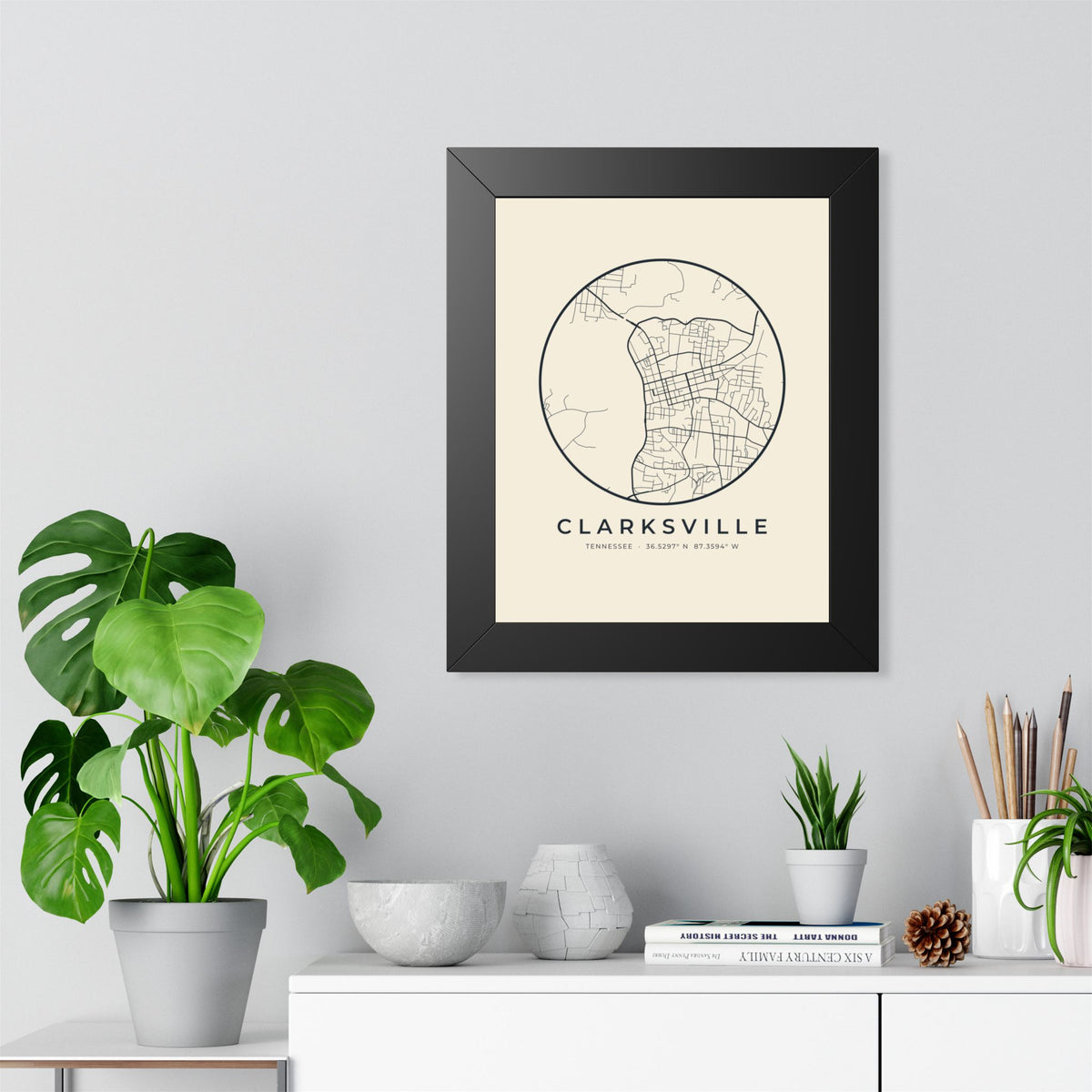 Clarksville Street Map Framed Print