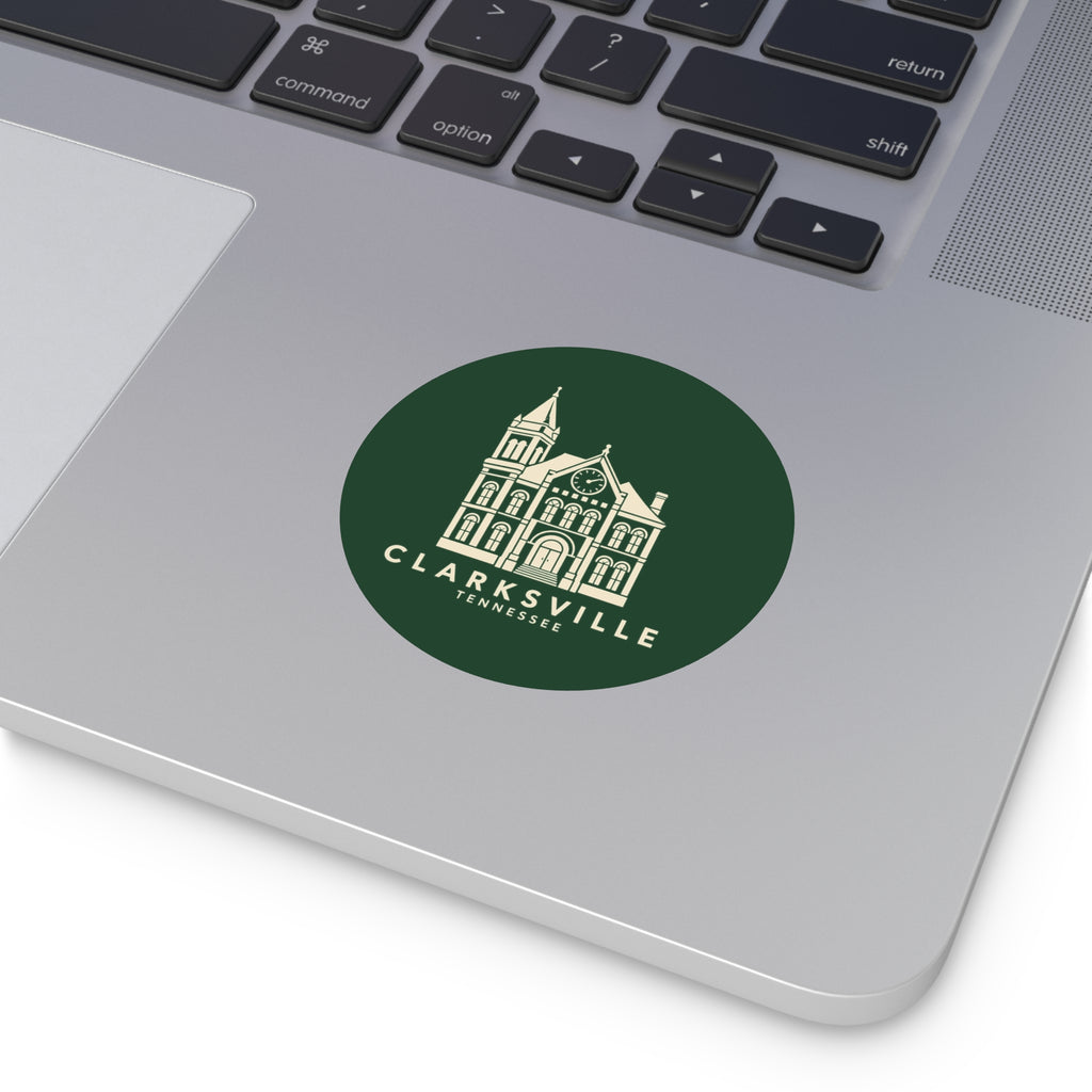 Clarksville Customs House Sticker (Forest Green)