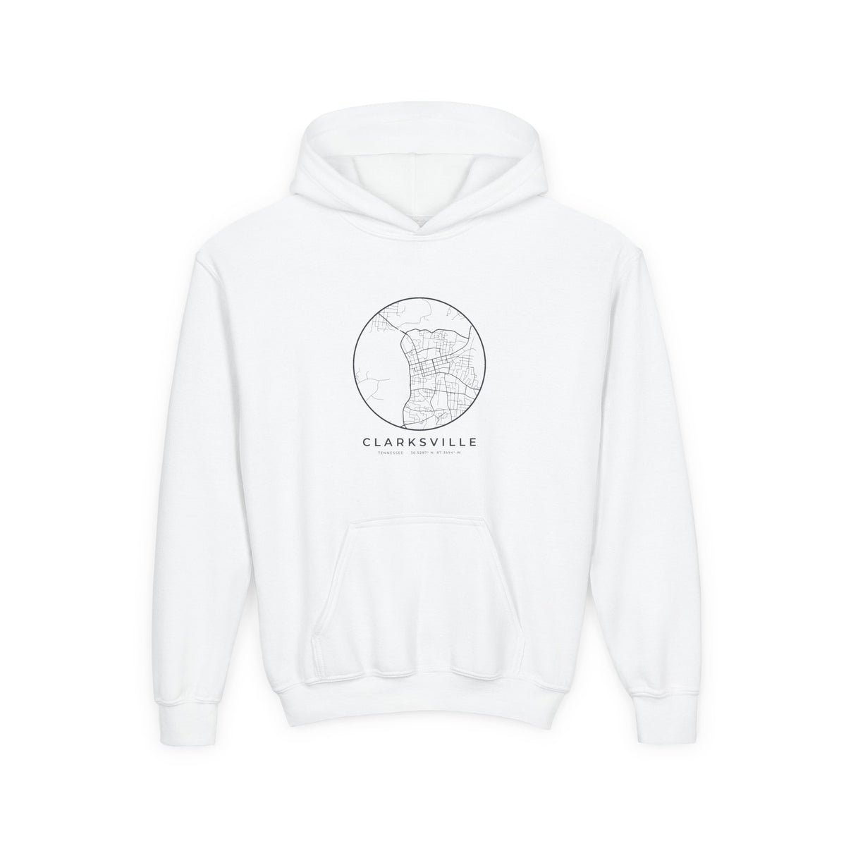 Clarksville Street Map Kids Hoodie
