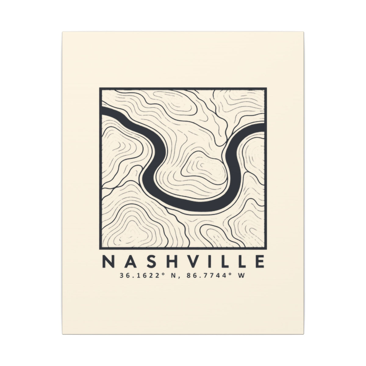 Nashville Topo Map Canvas Print