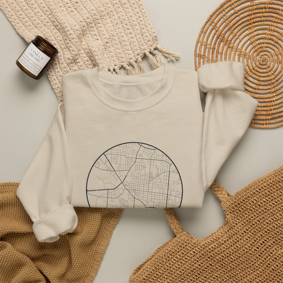 Murfreesboro Street Map Crewneck Sweatshirt