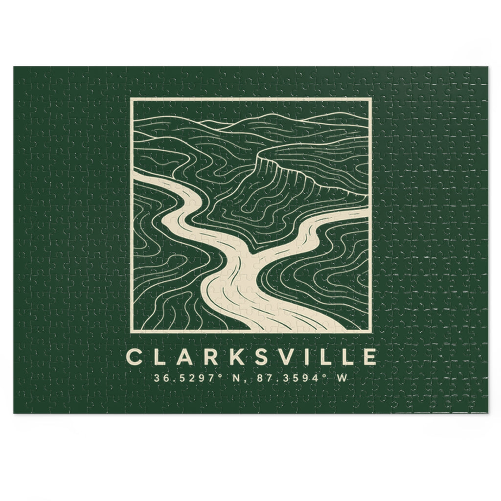 Clarksville Topo Map Puzzle (Forest Green)