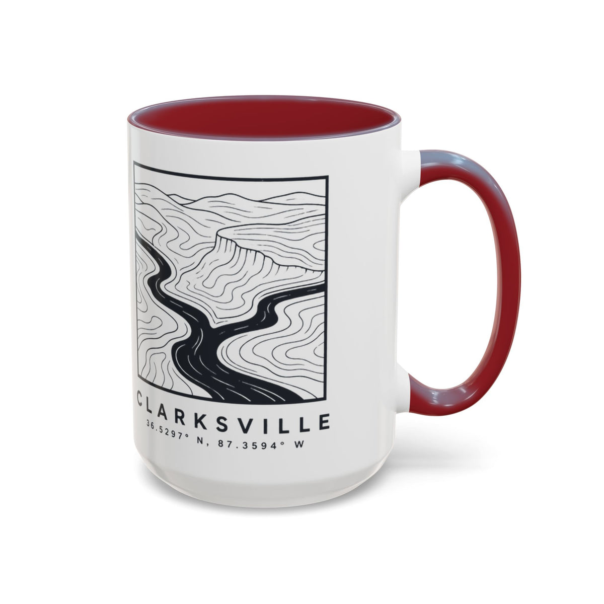 Clarksville Topo Map Accent Mug
