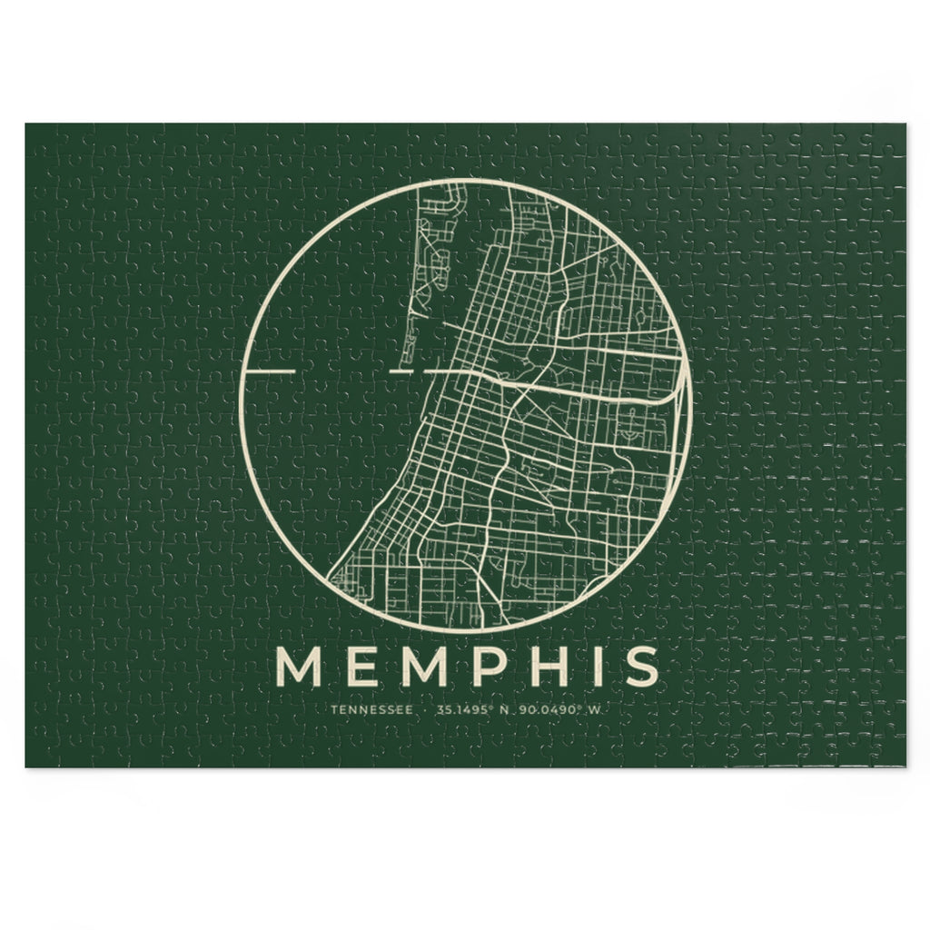 Memphis Street Map Puzzle (Forest Green)