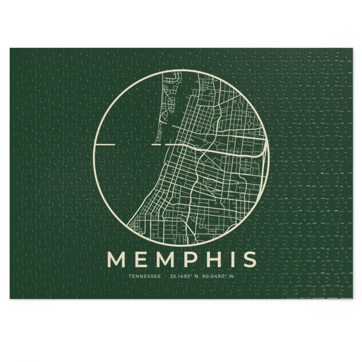 Memphis Street Map Puzzle (Forest Green)