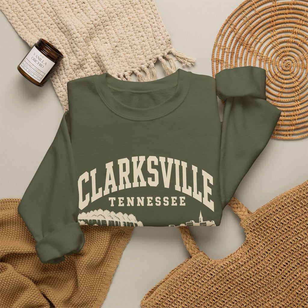Clarksville Vintage Varsity Crewneck Sweatshirt