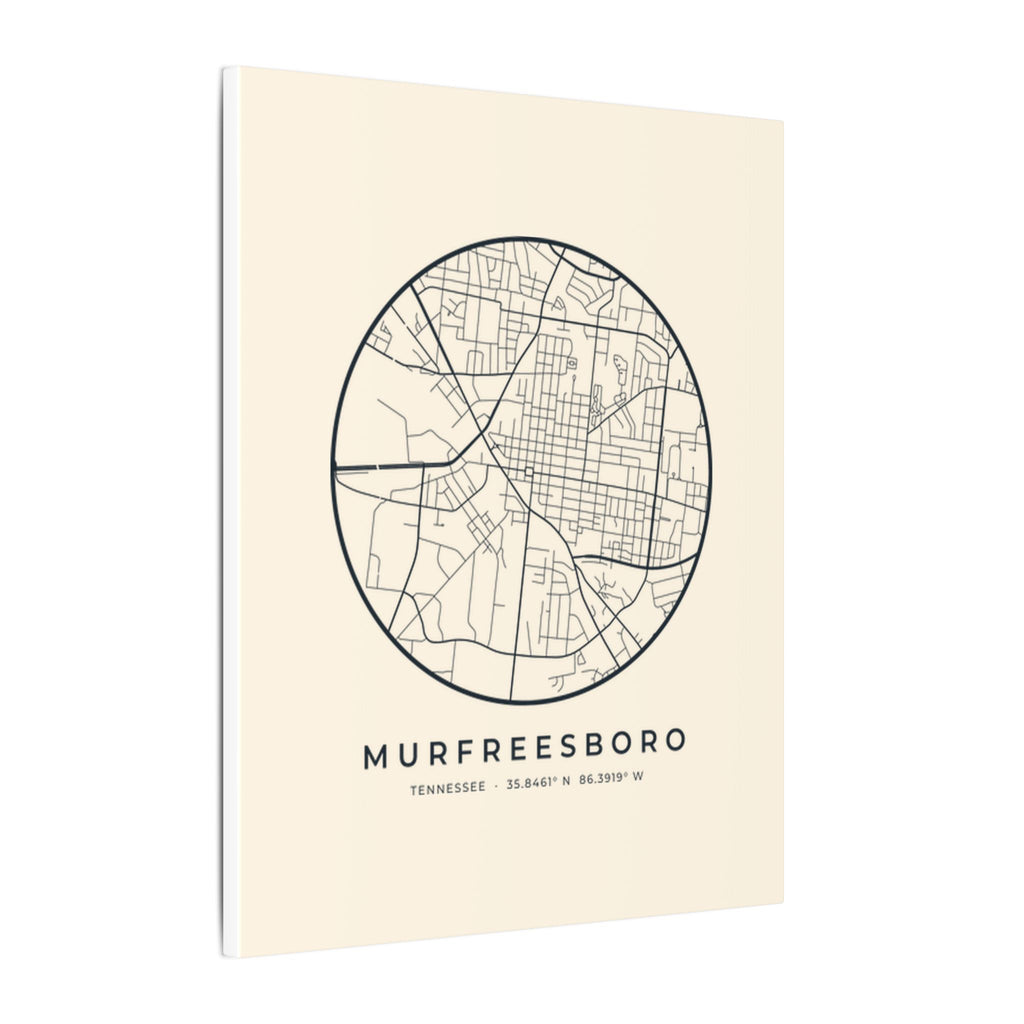 Murfreesboro Street Map Canvas Print