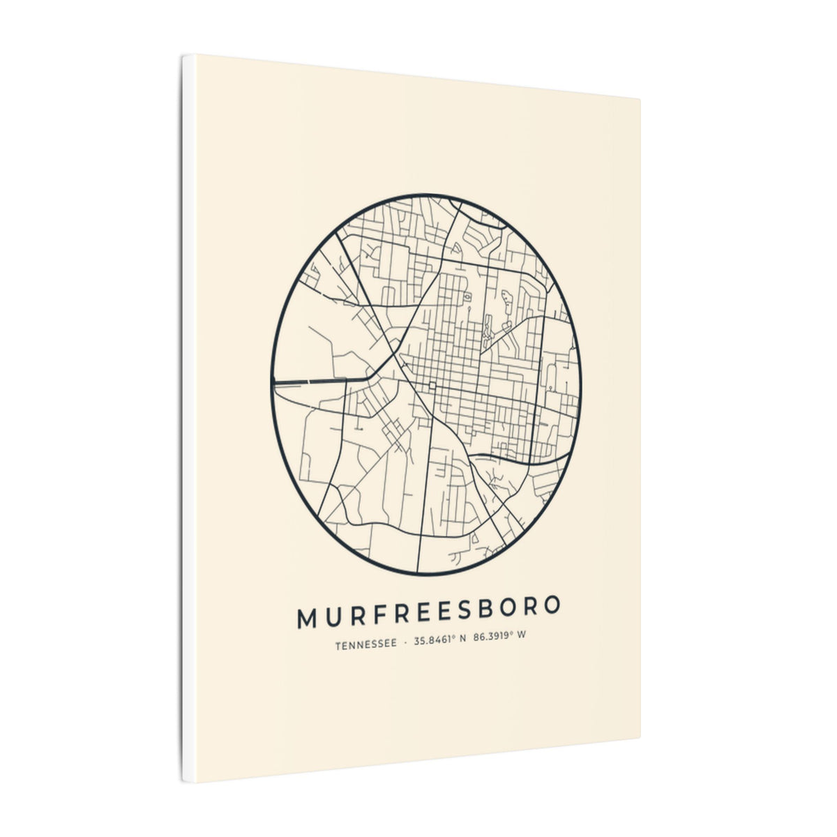 Murfreesboro Street Map Canvas Print