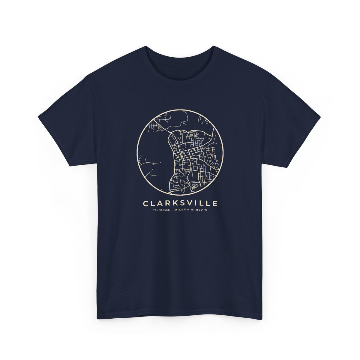 Clarksville Street Map T-Shirt