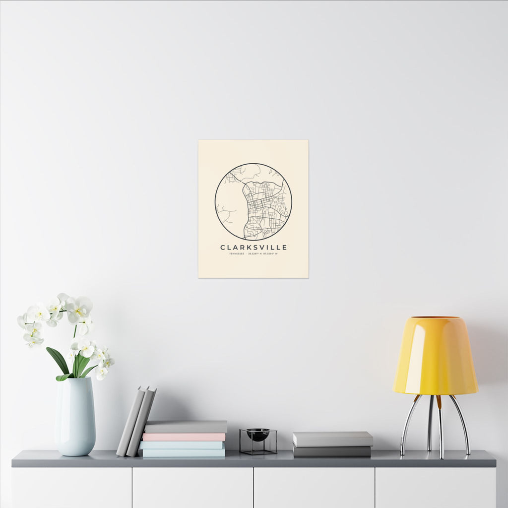 Clarksville Street Map Canvas Print