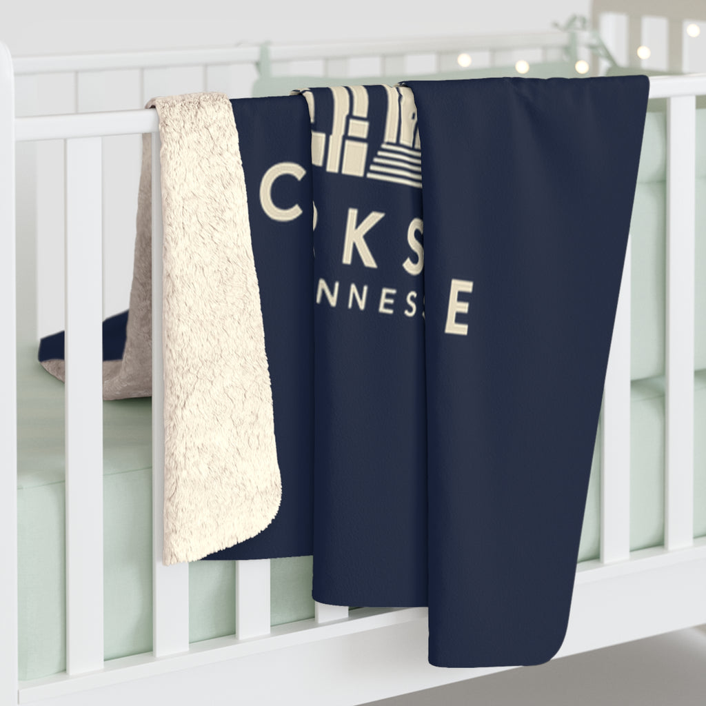 Clarksville Customs House Sherpa Blanket (Navy)