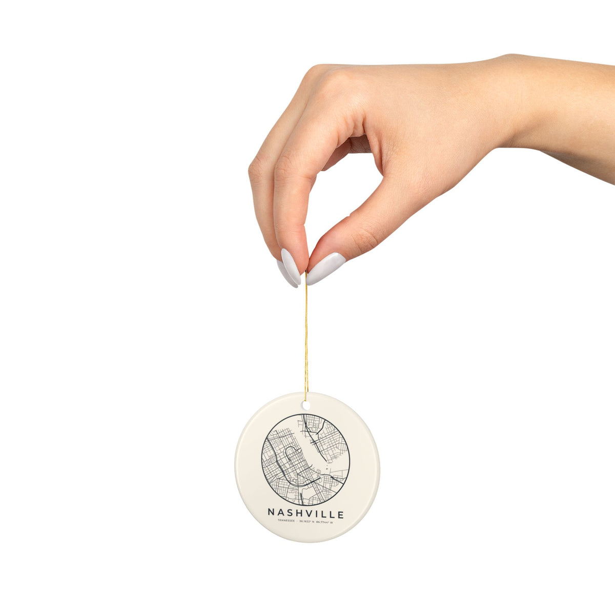 Nashville Street Map Ornament