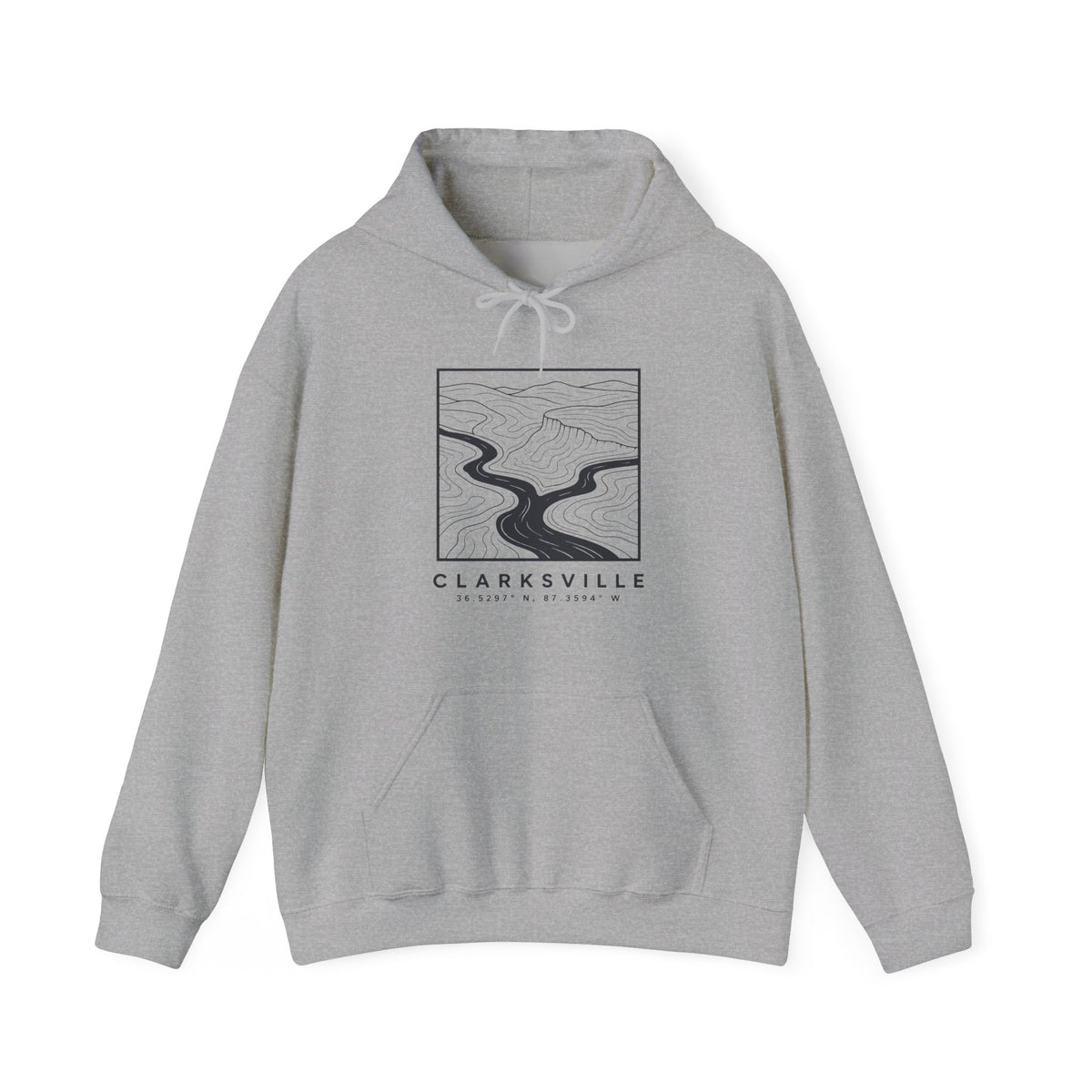 Clarksville Topo Map Hoodie
