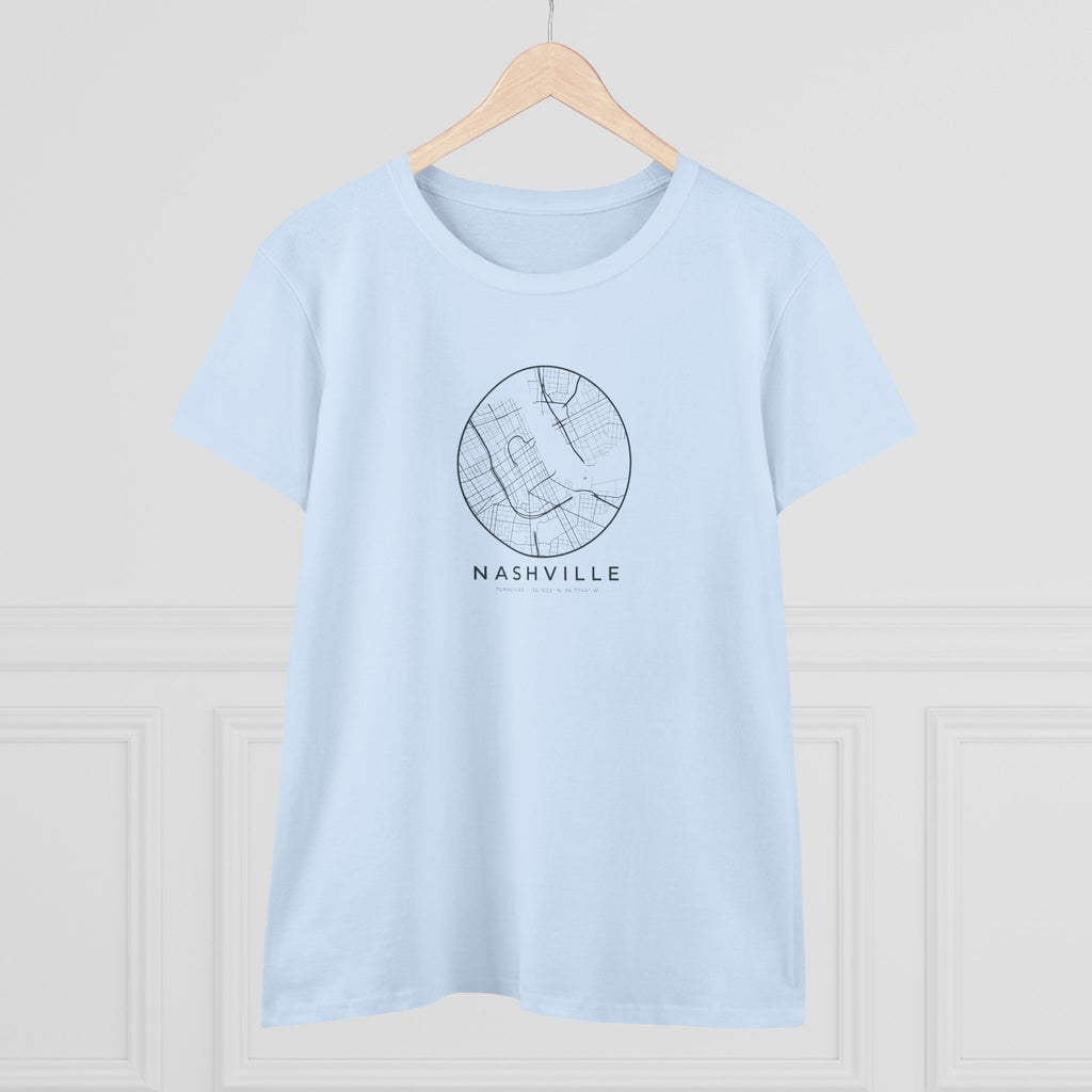 Nashville Street Map Women's T-Shirt