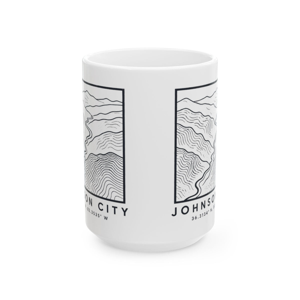 Johnson City Topo Map Mug