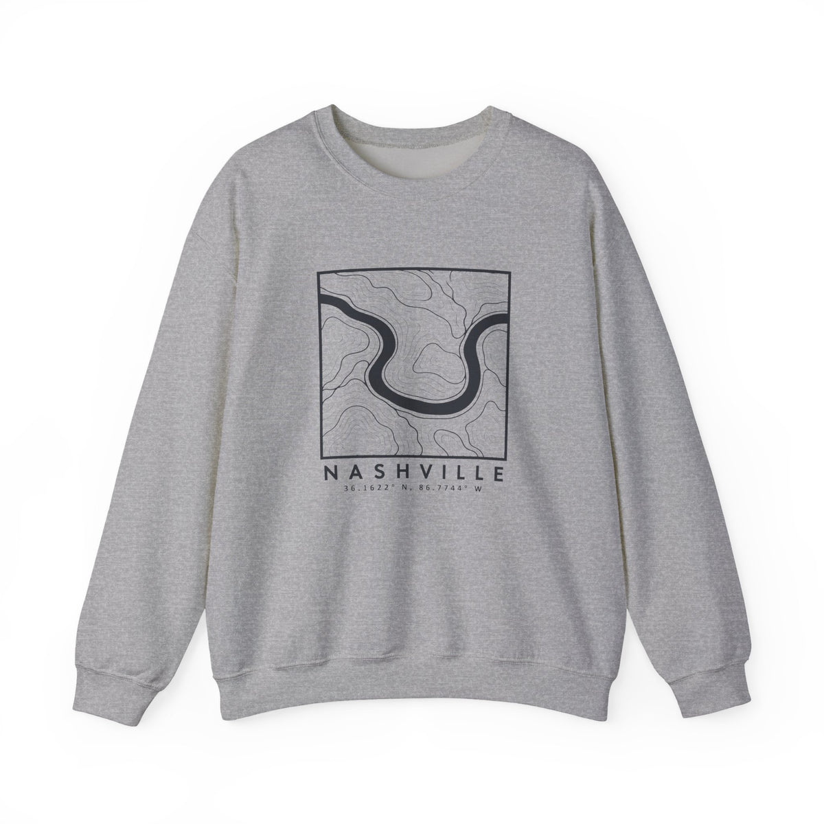 Nashville Topo Map Crewneck Sweatshirt