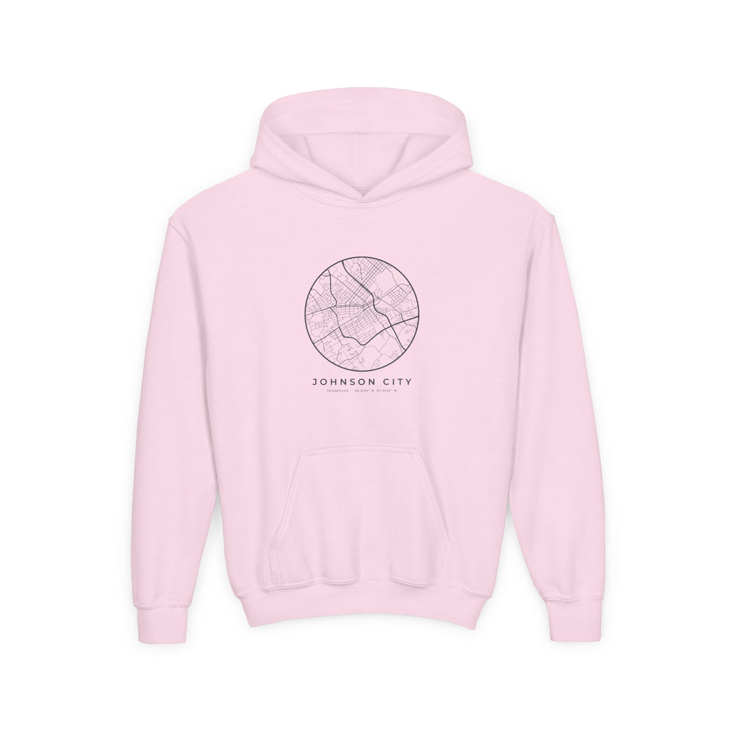 Johnson City Street Map Kids Hoodie
