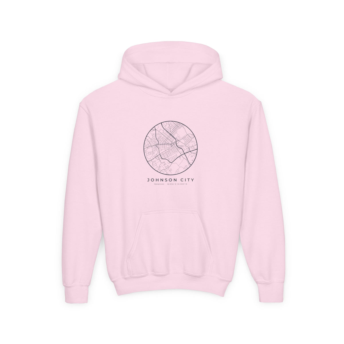 Johnson City Street Map Kids Hoodie