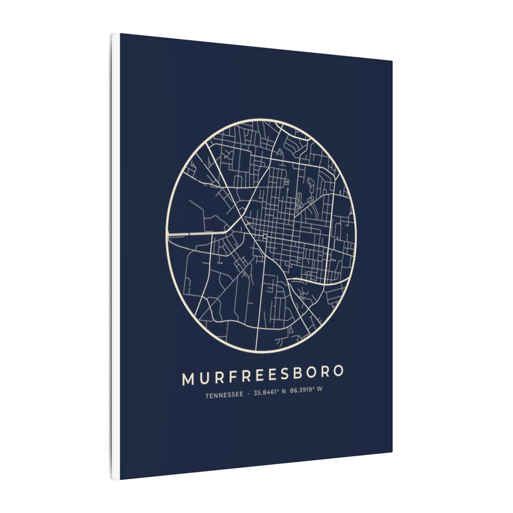 Murfreesboro Street Map Canvas Print (Navy)