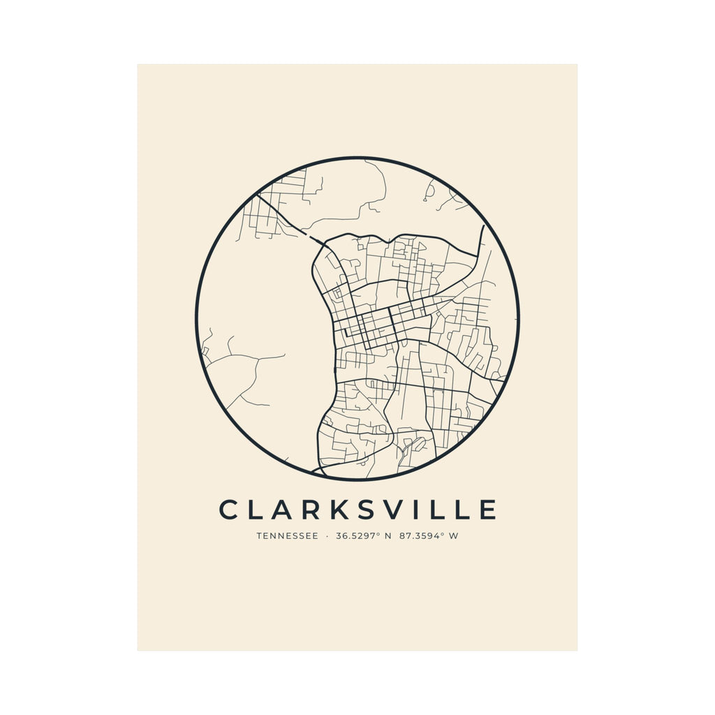 Clarksville Street Map Poster
