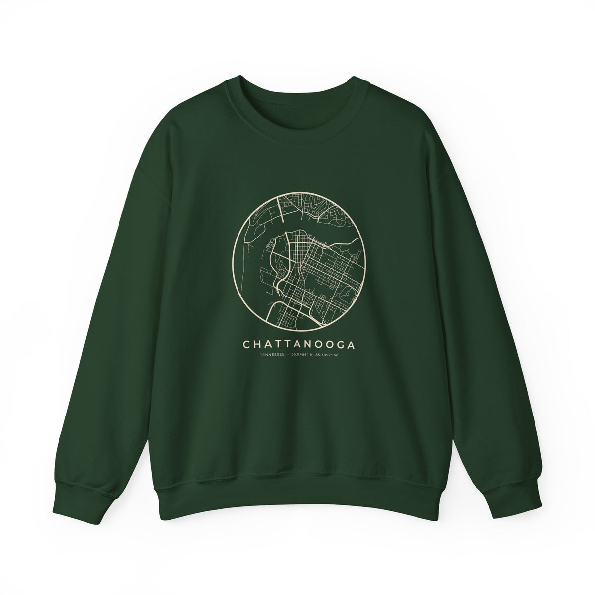 Chattanooga Street Map Crewneck Sweatshirt