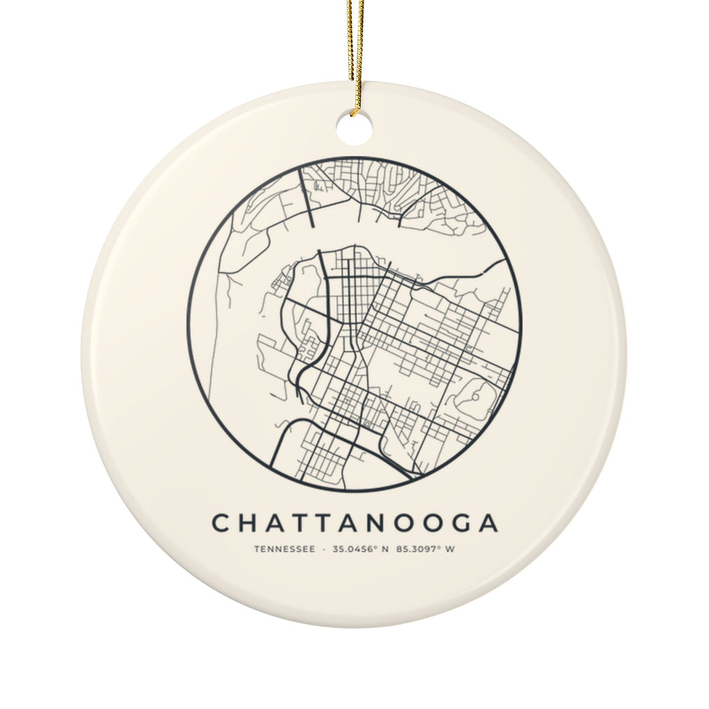 Chattanooga Street Map Ornament