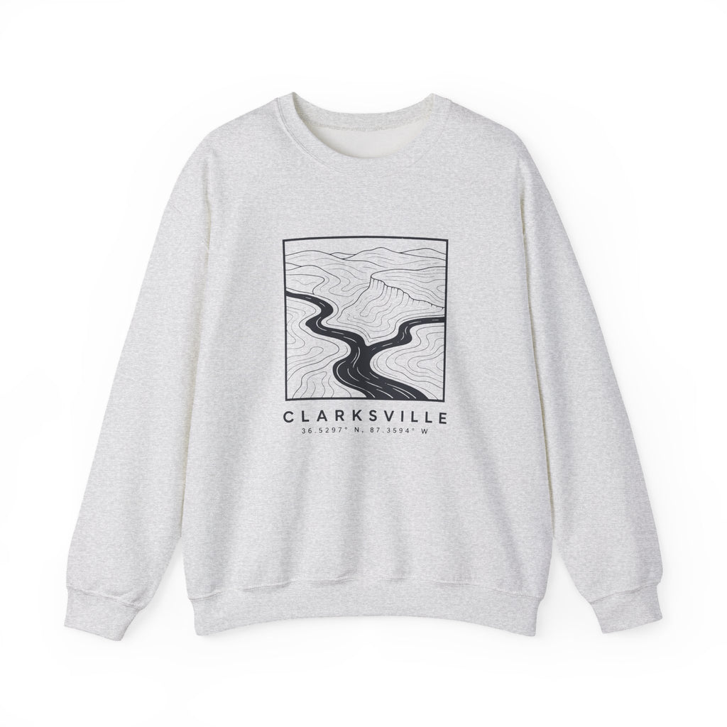 Clarksville Topo Map Crewneck Sweatshirt