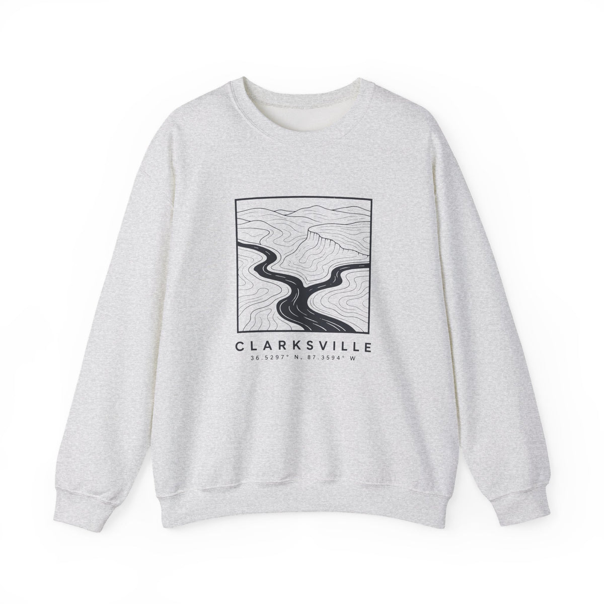 Clarksville Topo Map Crewneck Sweatshirt