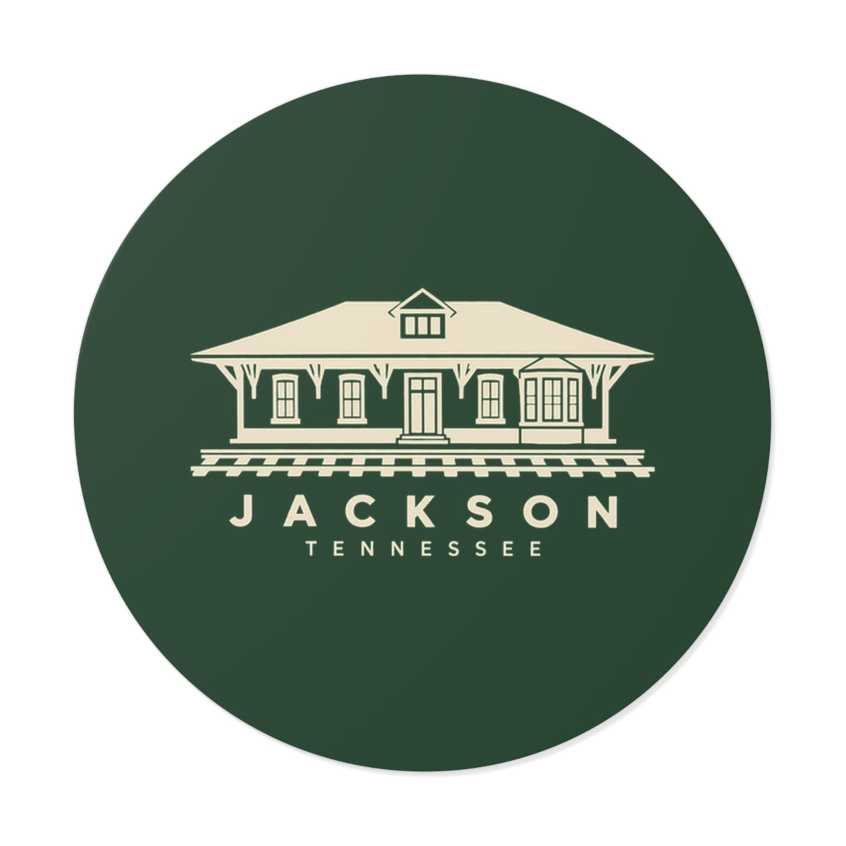 Jackson Train Depot Sticker (Forest Green)