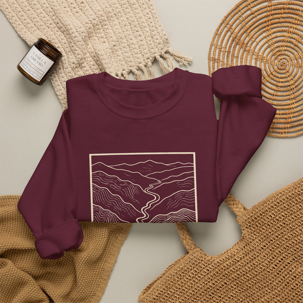 Johnson City Topo Map Crewneck Sweatshirt