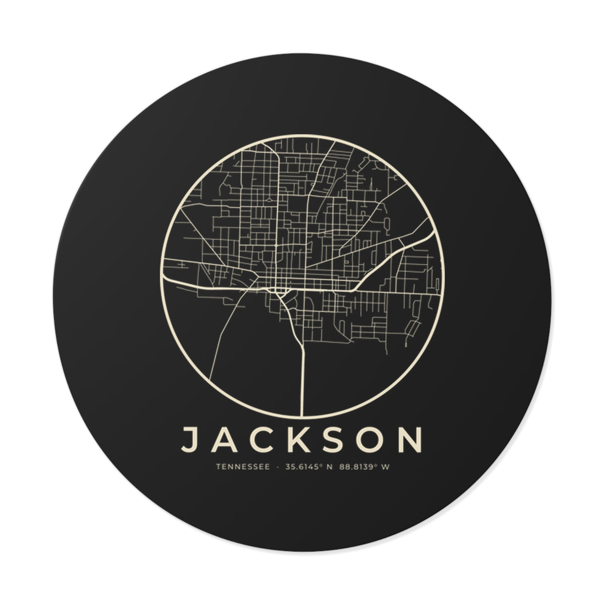 Jackson Street Map Sticker (Black)