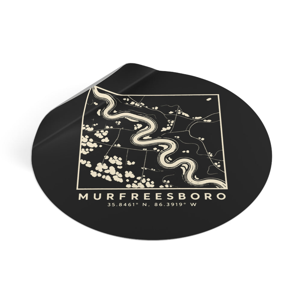 Murfreesboro Topo Map Sticker (Black)