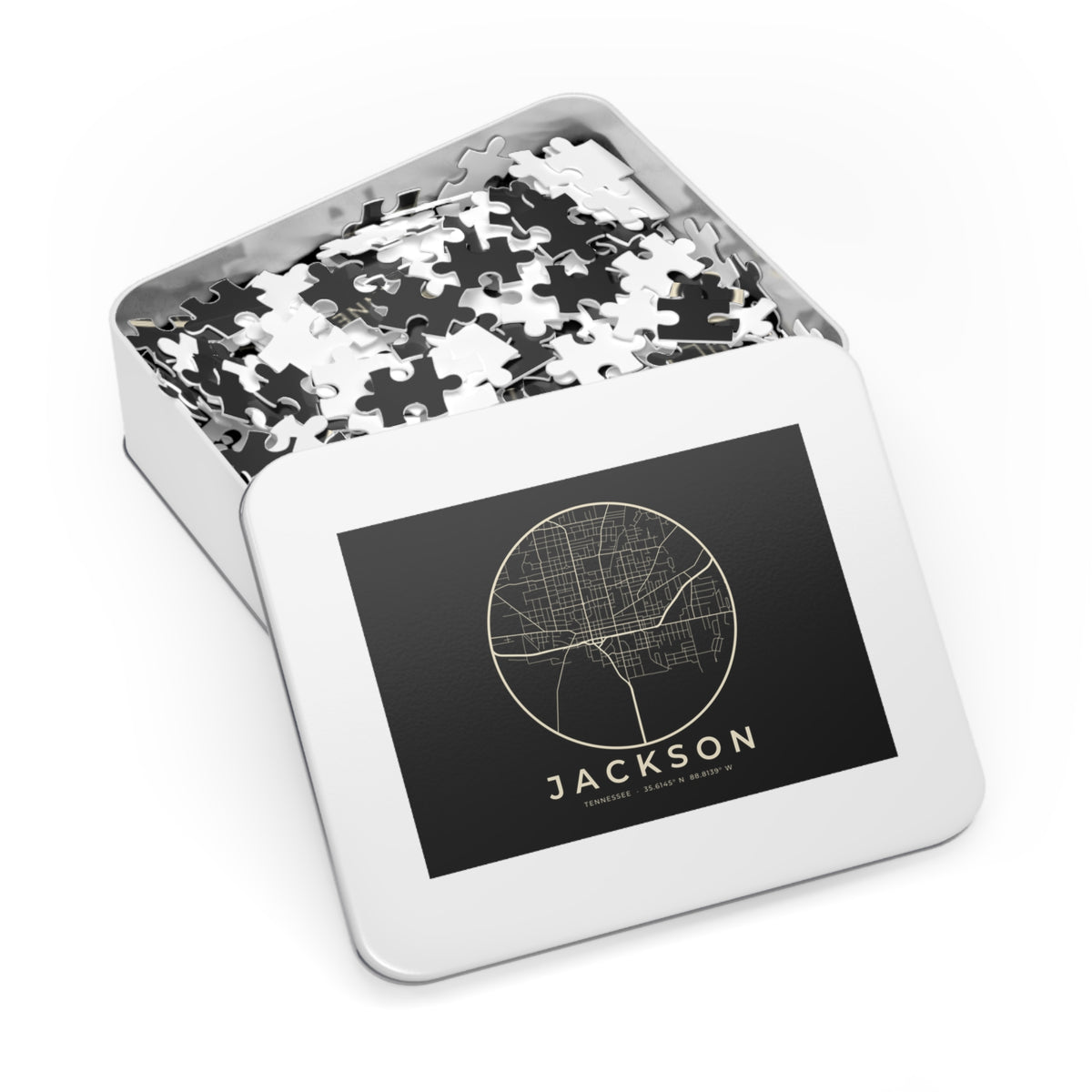 Jackson Street Map Puzzle (Black)