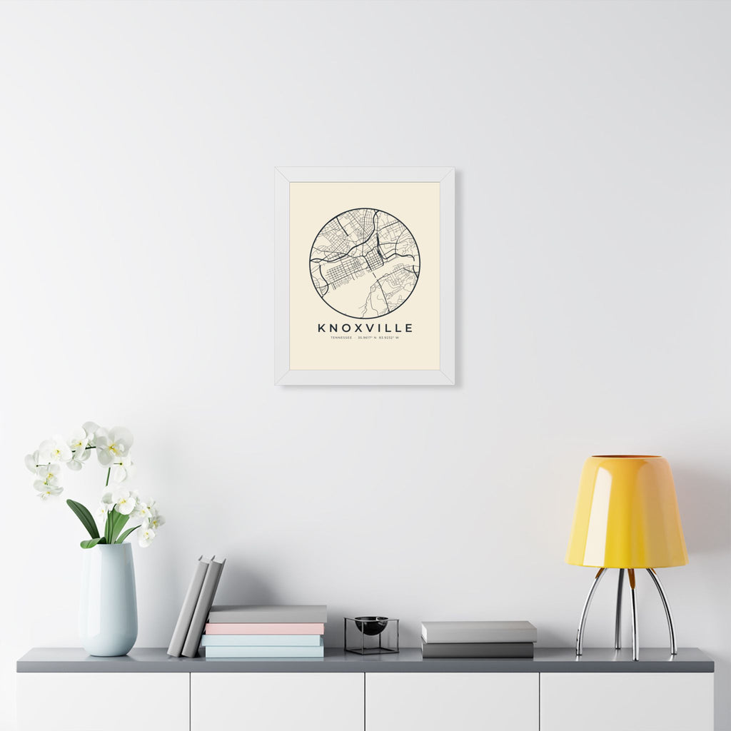 Knoxville Street Map Framed Print