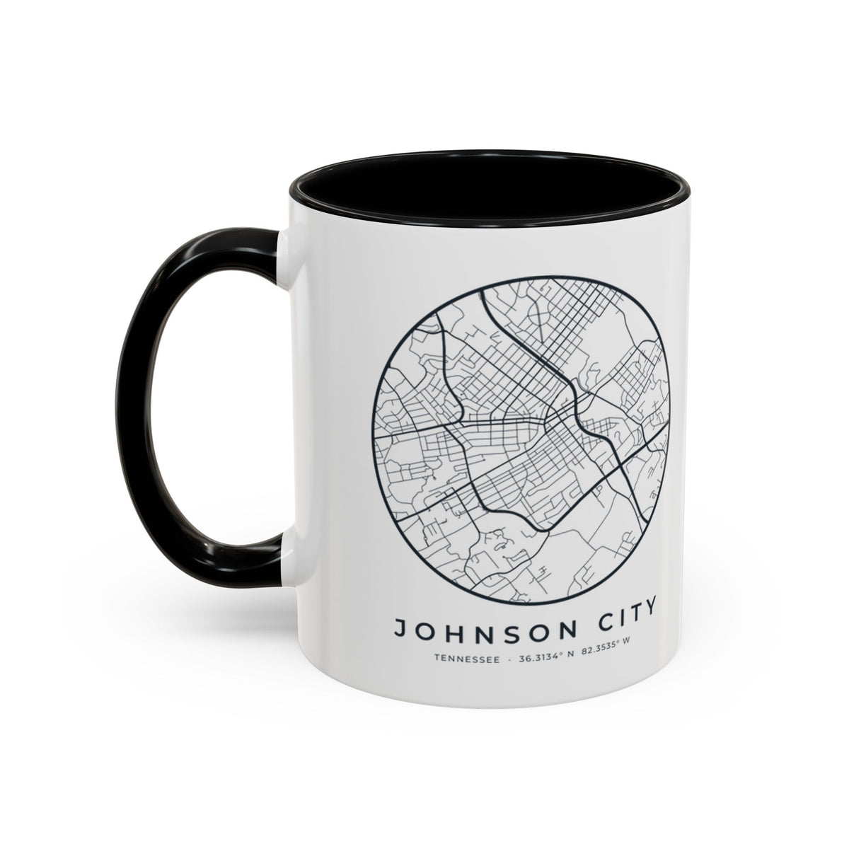 Johnson City Street Map Accent Mug