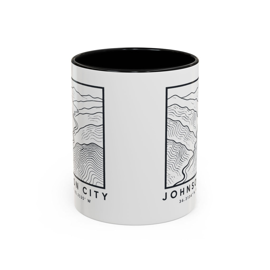 Johnson City Topo Map Accent Mug